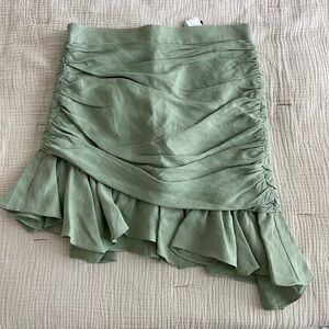 BRAND NEW W TAGS - green ruffle skirt - zara